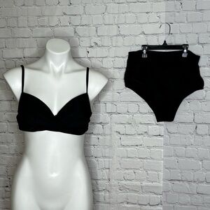 SHEIN Black Bikini Set High Waisted Size M
